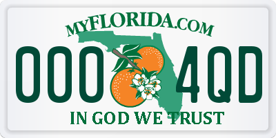 FL license plate 0004QD