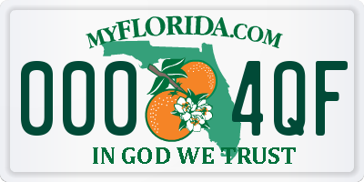FL license plate 0004QF