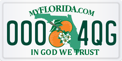 FL license plate 0004QG