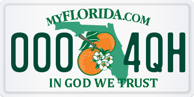 FL license plate 0004QH