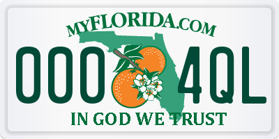 FL license plate 0004QL