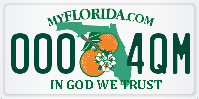 FL license plate 0004QM