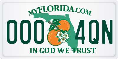 FL license plate 0004QN