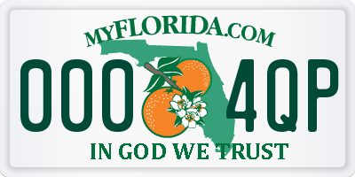 FL license plate 0004QP