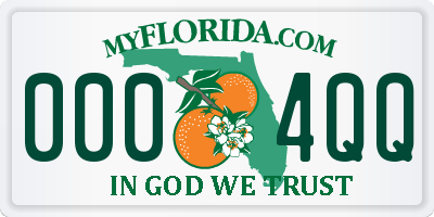FL license plate 0004QQ