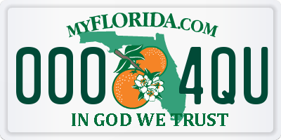 FL license plate 0004QU