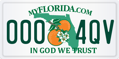 FL license plate 0004QV