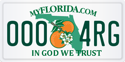 FL license plate 0004RG