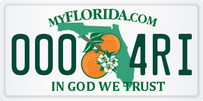 FL license plate 0004RI