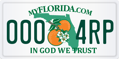 FL license plate 0004RP