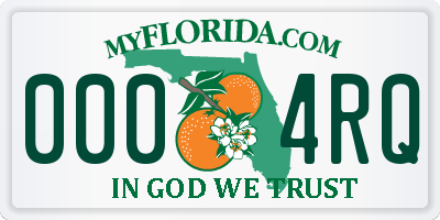 FL license plate 0004RQ