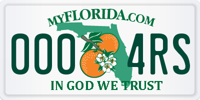 FL license plate 0004RS