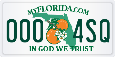 FL license plate 0004SQ