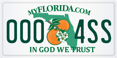 FL license plate 0004SS