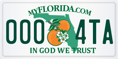 FL license plate 0004TA