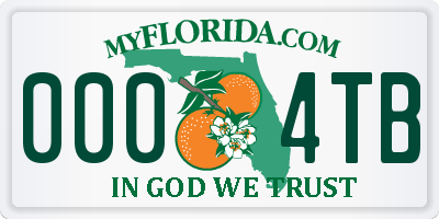 FL license plate 0004TB