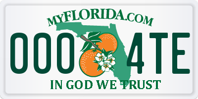 FL license plate 0004TE