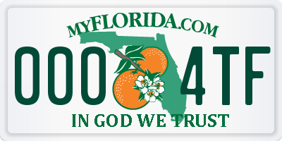 FL license plate 0004TF