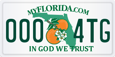 FL license plate 0004TG