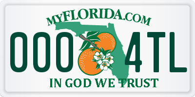 FL license plate 0004TL