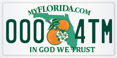 FL license plate 0004TM