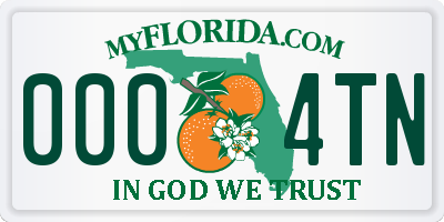 FL license plate 0004TN