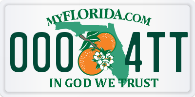 FL license plate 0004TT