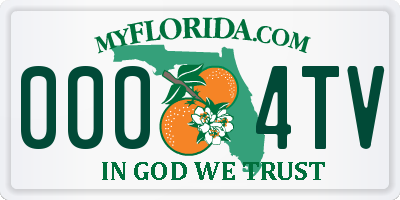 FL license plate 0004TV