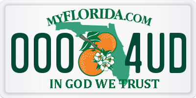 FL license plate 0004UD