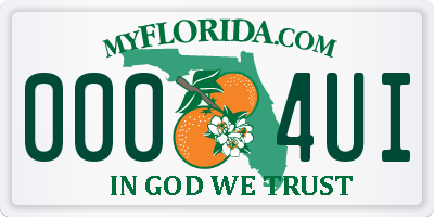 FL license plate 0004UI