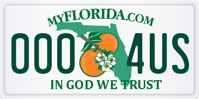 FL license plate 0004US
