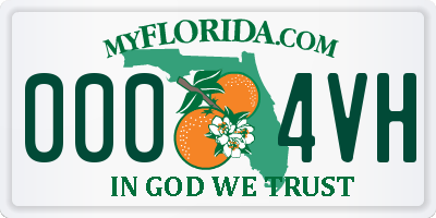 FL license plate 0004VH