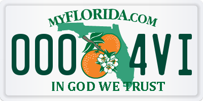 FL license plate 0004VI