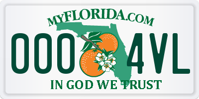 FL license plate 0004VL