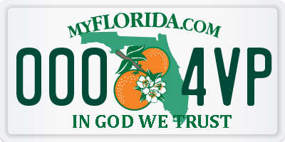 FL license plate 0004VP