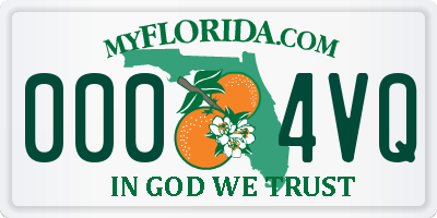FL license plate 0004VQ