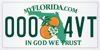 FL license plate 0004VT