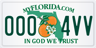 FL license plate 0004VV