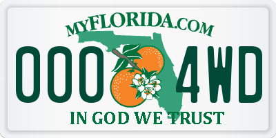 FL license plate 0004WD