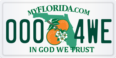 FL license plate 0004WE