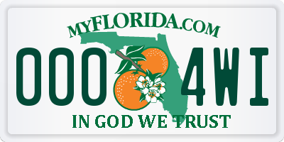FL license plate 0004WI