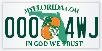 FL license plate 0004WJ