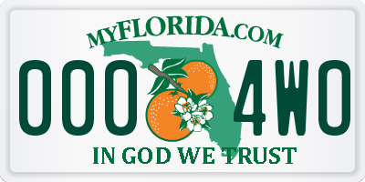 FL license plate 0004WO