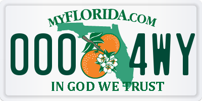 FL license plate 0004WY