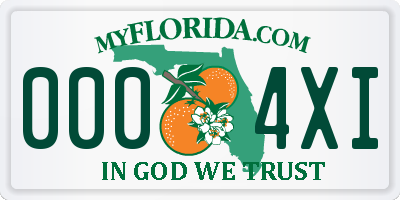 FL license plate 0004XI