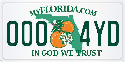 FL license plate 0004YD