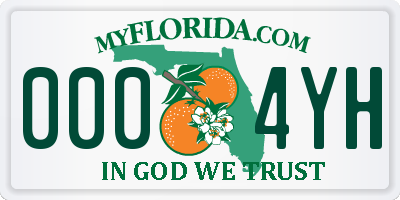 FL license plate 0004YH