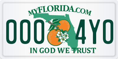 FL license plate 0004YO