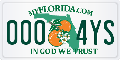 FL license plate 0004YS