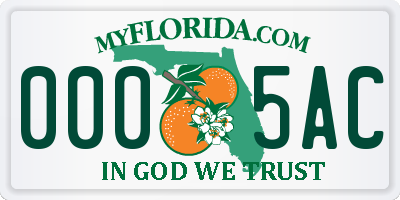 FL license plate 0005AC